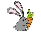 Dibujo Conejo con zanahoria pintado por paocarranz