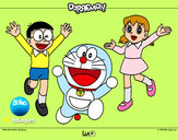 Dibujo Doraemon y amigos pintado por keith