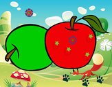 Dibujo Dos manzanas pintado por izan4