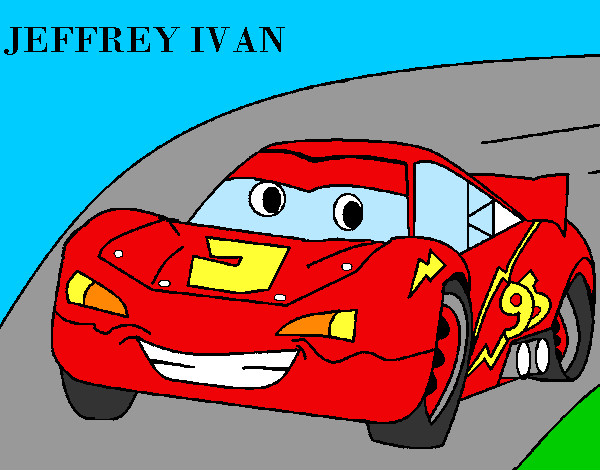 Dibujo Lightning McQueen pintado por BryanJ
