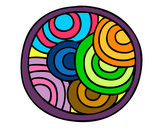 Dibujo Mandala circular pintado por p1a2