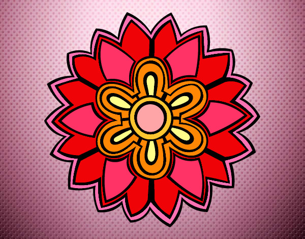 Dibujo Mándala con forma de flor weiss pintado por sara9