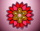 Dibujo Mándala con forma de flor weiss pintado por sara9