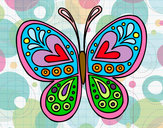 Dibujo Mandala mariposa pintado por nnapaty