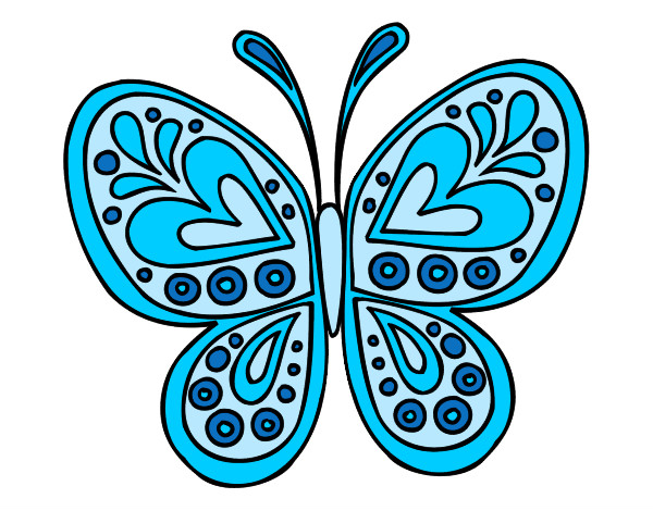 Dibujo Mandala mariposa pintado por p1a2