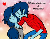 Dibujo Marshall Lee y Marceline pintado por bellaloba