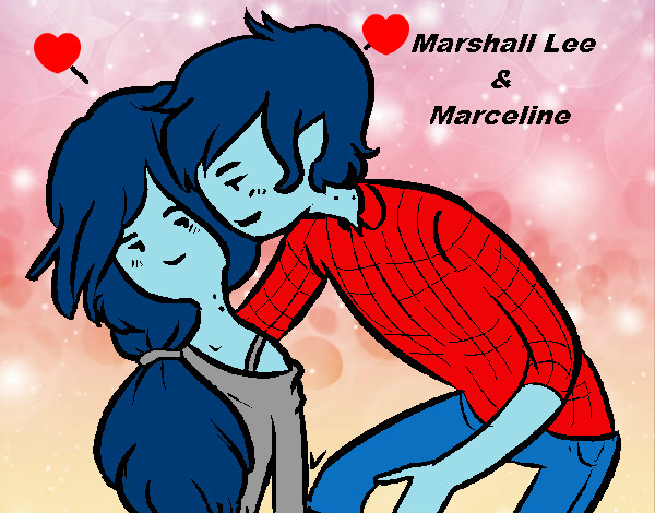 Dibujo Marshall Lee y Marceline pintado por bellaloba