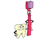 Dibujo Muela y cepillo de dientes pintado por Marisoli12