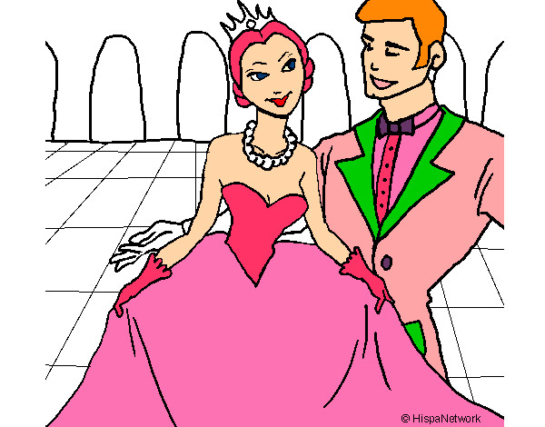 Dibujo Princesa y príncipe en el baile pintado por CATAFA