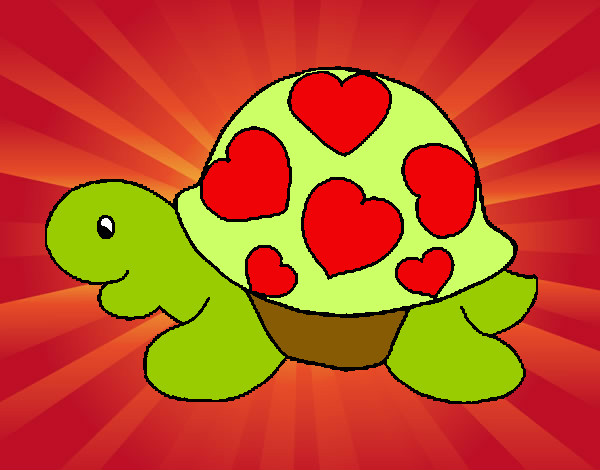 Dibujo Tortuga con corazones pintado por AnnieMCH