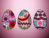 Dibujo Tres huevos de pascua pintado por AnnieMCH