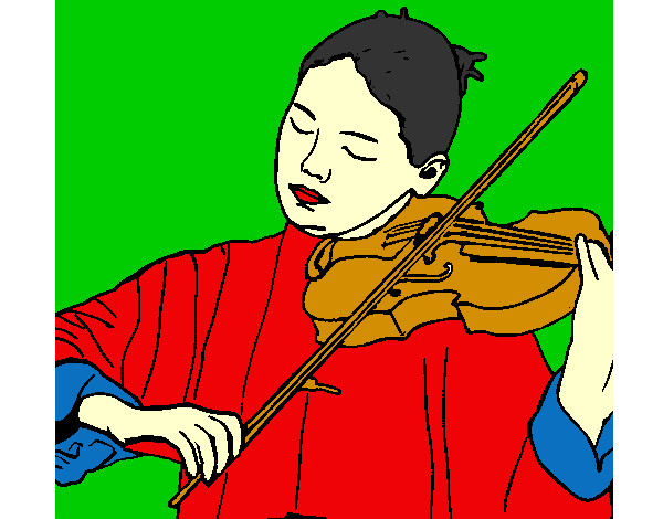 chinita tocando el violín