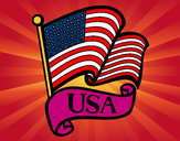 Dibujo Bandera de los Estados Unidos pintado por la-rubia