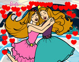 Dibujo Barbie abrazada pintado por LUCIA2