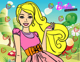 Dibujo Barbie con su vestido con lazo pintado por ValentinaC