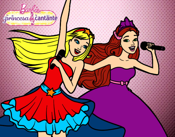 Dibujo Barbie y la princesa cantando pintado por Andrea_San