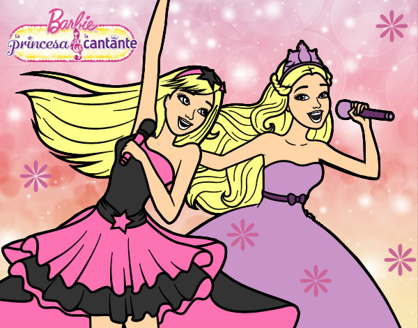 Barbie y la princesa cantando