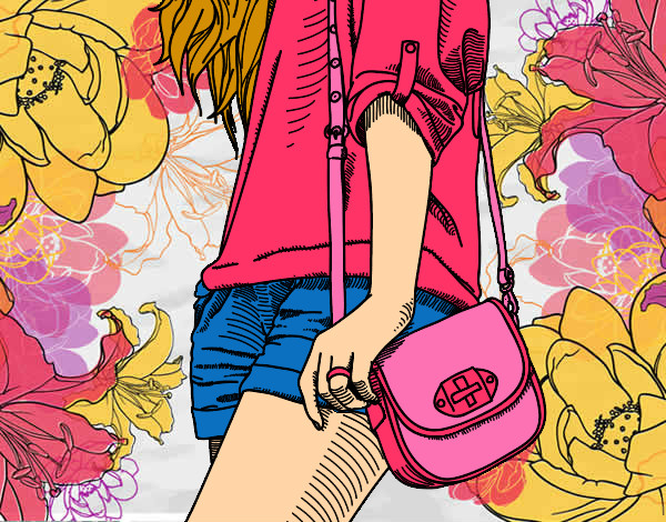 Dibujo Chica con bolso pintado por belieber11