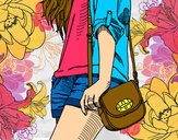 Dibujo Chica con bolso pintado por naty_mm