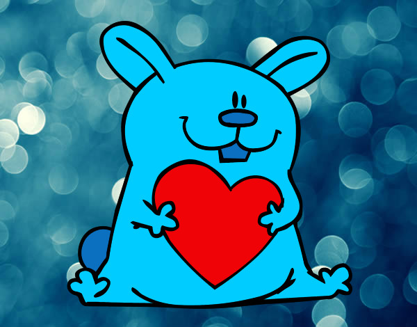 Dibujo Conejo con corazón pintado por belieber11