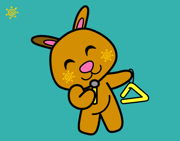 Dibujo Conejo con triángulo pintado por nachocolo
