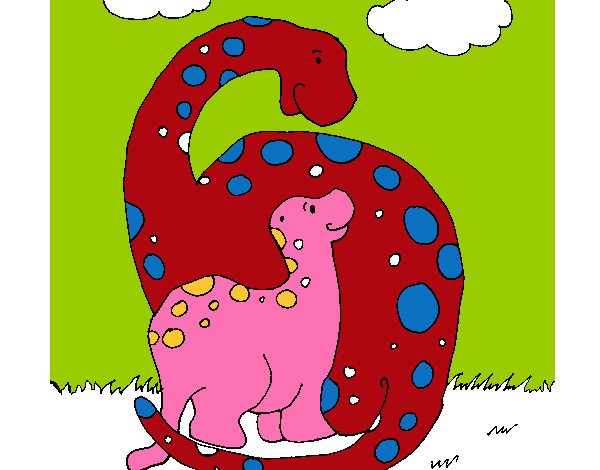 Dibujo Dinosaurios pintado por yoko