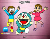 Dibujo Doraemon y amigos pintado por chulilla