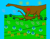Dibujo Familia de Braquiosaurios pintado por ivanmoren