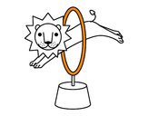Dibujo León saltando pintado por aditimerak