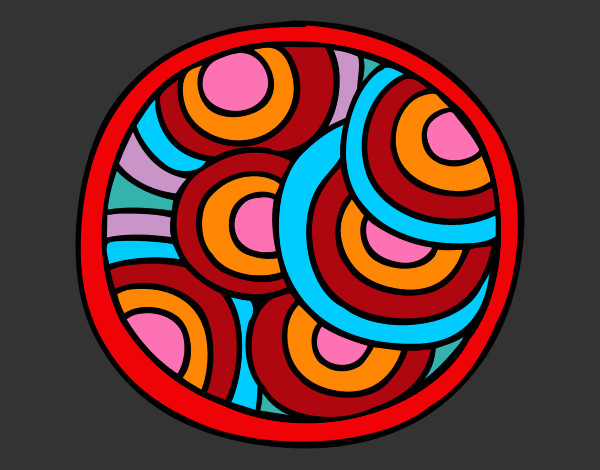 Dibujo Mandala circular pintado por anablack91