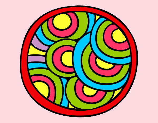 Dibujo Mandala circular pintado por IrenePink