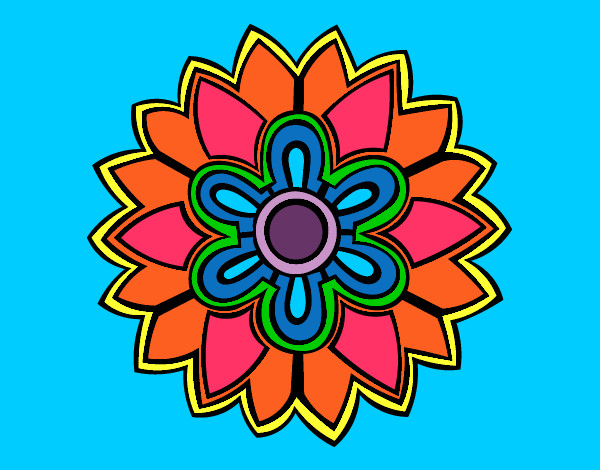 Dibujo Mándala con forma de flor weiss pintado por Alefeji