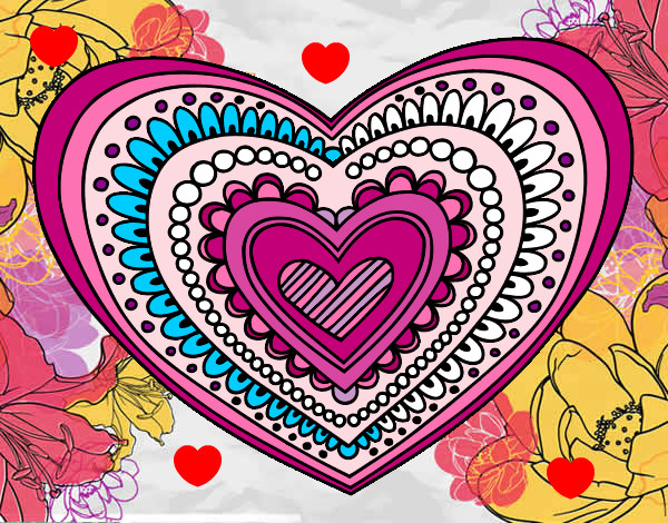 Dibujo Mandala corazón pintado por ari3