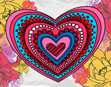 Dibujo Mandala corazón pintado por sara2002