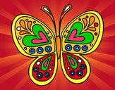 Dibujo Mandala mariposa pintado por elicande