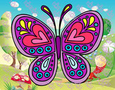 Dibujo Mandala mariposa pintado por sara10A