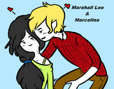Dibujo Marshall Lee y Marceline pintado por Ana_2000