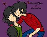 Dibujo Marshall Lee y Marceline pintado por E-girl