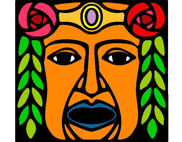 Dibujo Máscara Maya pintado por aroyta2002