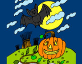 Dibujo Paisaje de Halloween pintado por elsavega
