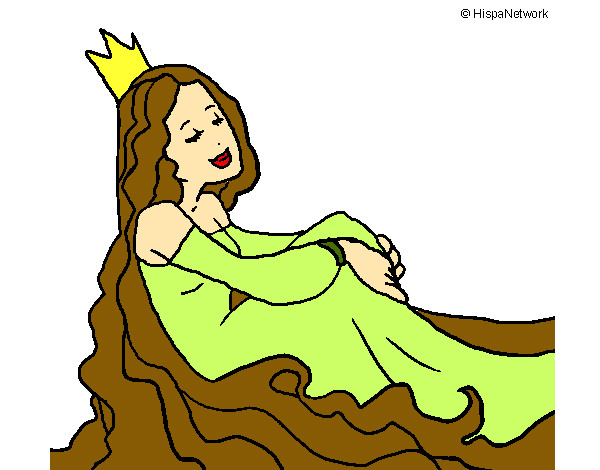 Dibujo Princesa relajada pintado por avaeacag