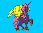 Dibujo Unicornio con alas pintado por lesliluna