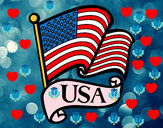 Dibujo Bandera de los Estados Unidos pintado por ana2001