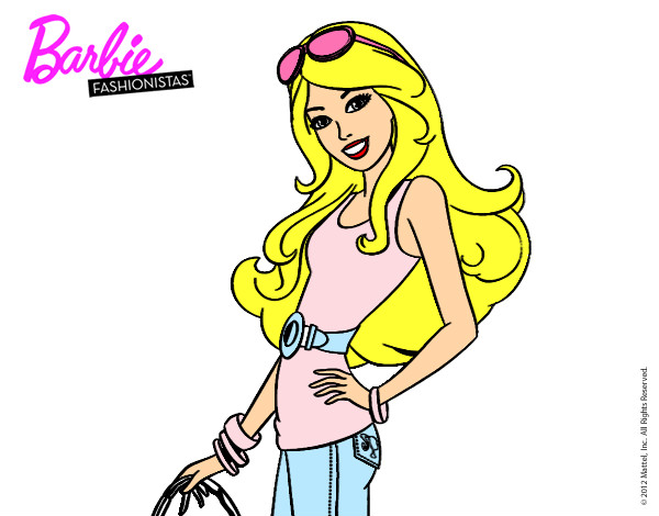 Dibujo Barbie casual pintado por rociogb