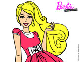 Dibujo Barbie con su vestido con lazo pintado por rociogb