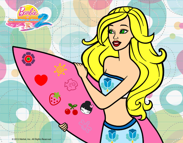 Dibujo Barbie va a surfear pintado por Alex27