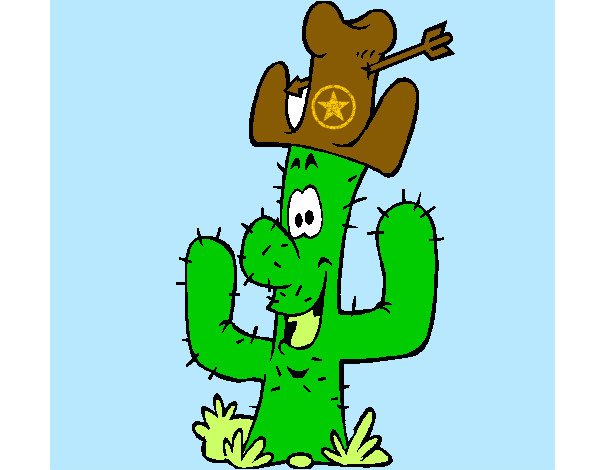 Dibujo Cactus con sombrero pintado por _lindadixi