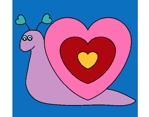 Dibujo Caracol corazón pintado por saryta
