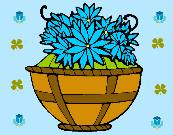 cesta de azul