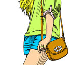 Dibujo Chica con bolso pintado por rociogb22